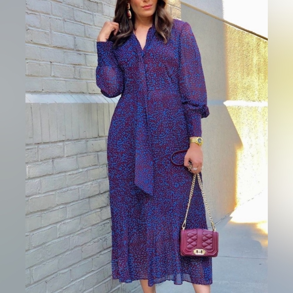 Pleated midi dress